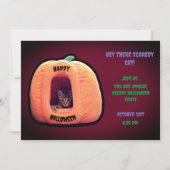 ブルゴーニュとオレンジカボチャ不気味子猫 招待状 (正面)