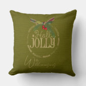 ブルゴーニュとキラキラ輝くホリーすてきクリスマス クッション (正面)