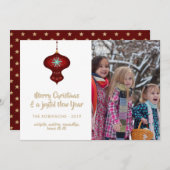 ブルゴーニュとクラフトレトロクリスマスファミリーフォト シーズンカード (正面/裏面)