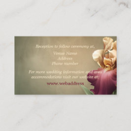 ブルゴーニュとクリームアイリス結婚ズのエンクロージャカード エンクロージャーカード