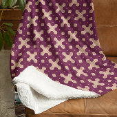 ブルゴーニュとクリーム幾何学ミニマリストパターン フリースブランケット