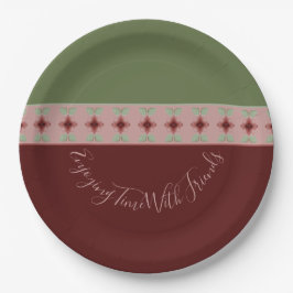 ブルゴーニュとグリーン ペーパープレート