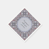 ブルゴーニュとグレイエレガントカスタム文字 スタンダードカクテルナプキン (角)