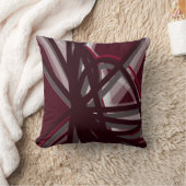 ブルゴーニュとグレイモダン芸術的抽象芸術 クッション (ブランケット)