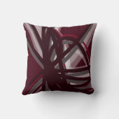 ブルゴーニュとグレイモダン芸術的抽象芸術 クッション (裏面)