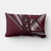 ブルゴーニュとグレイモダン芸術的抽象芸術 ランバークッション (裏面)