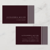 ブルゴーニュとグレーとストライプ |プロフェッショナル 名刺 (正面/裏面)