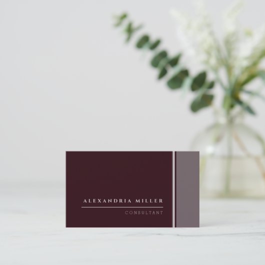 ブルゴーニュとグレーとストライプ |プロフェッショナル 名刺 (スタンド正面)