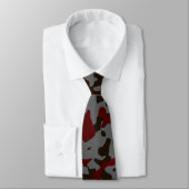 ブルゴーニュとグレーのカモフラージュの茶色 ネクタイ (タイ)