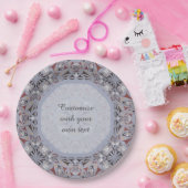 ブルゴーニュとグレーのパタエレガントーン ペーパープレート (パーティー)