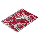 ブルゴーニュとグレーのフローラモノグラム ノートブック (左側)