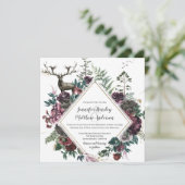 ブルゴーニュとグレーのフローラ、牡鹿と緑| 招待状 (スタンド正面)