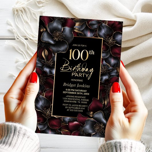 ブルゴーニュとグレーフローラ100th誕生日パーティー 招待状