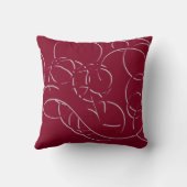 ブルゴーニュとグレーモダンのエレガント抽象芸術 クッション (裏面)