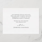 ブルゴーニュとゴールドフォイルのフローラサンキューカード 箔招待状 (裏面)