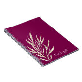 ブルゴーニュとシャンパン金ゴールド離れグリッター ノートブック (右側)