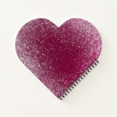 ブルゴーニュとシルバーのグリッターハート ノートブック (裏面)