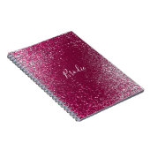 ブルゴーニュとシルバーのグリッター写真 ノートブック (右側)