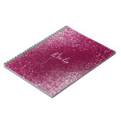 ブルゴーニュとシルバーのグリッター写真 ノートブック (左側)