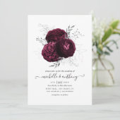 ブルゴーニュとシルバー結婚フローラ 招待状 (スタンド正面)