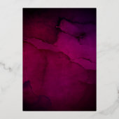 ブルゴーニュとシルバー結婚フローラ 箔招待状 (裏面)