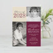 ブルゴーニュとタン2写真卒業 招待状 (スタンド正面)