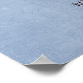 ブルゴーニュとダスティー結婚ブルーの歓迎サイン ポスター (角)