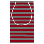 ブルゴーニュとチャコールグレーストライプの スモールペーパーバッグ (裏面)