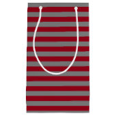 ブルゴーニュとチャコールグレーストライプの スモールペーパーバッグ (正面)