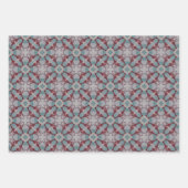 ブルゴーニュとティール（緑がかった色）ラッピング紙シート3セット ラッピングペーパーシート (正面2)