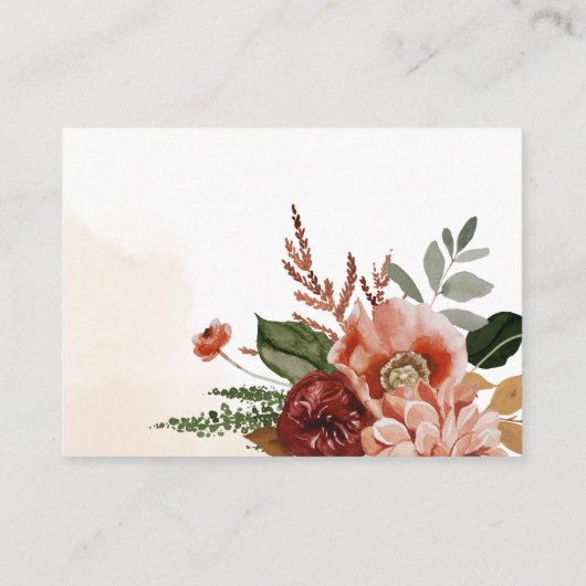 ブルゴーニュとテラコッタ結婚の詳細 エンクロージャーカード (裏面)