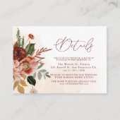 ブルゴーニュとテラコッタ結婚の詳細 エンクロージャーカード (正面)