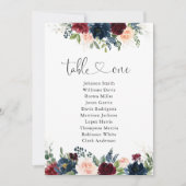 ブルゴーニュとネイビーのテーブル番号座席表 (正面)