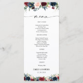 ブルゴーニュとネイビーのベビーシャワーメニュー メニュー (正面)