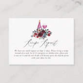 ブルゴーニュとネイビーのワインの試飲ブライダルシャワーゲーム エンクロージャーカード (正面)