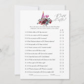 ブルゴーニュとネイビーのワインの試飲ブライダルシャワーゲーム 招待状 (正面)