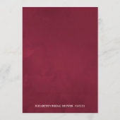 ブルゴーニュとネイビーのワインの試飲ブライダルシャワー アドバイスカード (裏面)