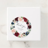 ブルゴーニュとネイビーブルーのフローラ結婚の皆様に感謝 フェイバータグ (インサイチュ)