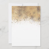 ブルゴーニュとネイビーブルーのフローラ金ゴールド結婚フレーム 招待状 (裏面)