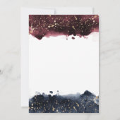 ブルゴーニュとネイビーブルーの水彩色ジェンダーの明け 招待状 (裏面)