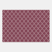 ブルゴーニュとネイビーブルーバレンタインの模様 ラッピングペーパーシート (正面)