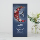 ブルゴーニュとネイビーブルーヴィンテージウェディングプログラム プログラム (スタンド正面)