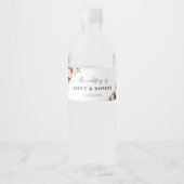 ブルゴーニュとネイビー結婚ズのウォーターボトルラベル ペットボトルラベル (正面)