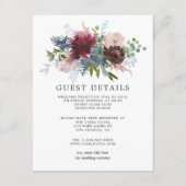 ブルゴーニュとネイビー結婚フローラズ詳細 エンクロージャーカード (正面)