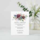 ブルゴーニュとネイビー結婚フローラズ詳細 エンクロージャーカード (スタンド正面)