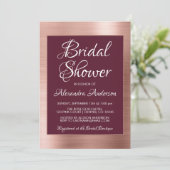 ブルゴーニュとバラゴールドフォイルブライダルシャワー 招待状 (スタンド正面)