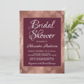 ブルゴーニュとバラゴールドフォイルブライダルシャワー 招待状 (スタンド正面)