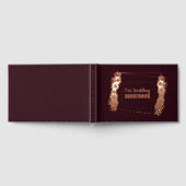 ブルゴーニュとバラゴールド結婚フォイル ゲストブック (全面)