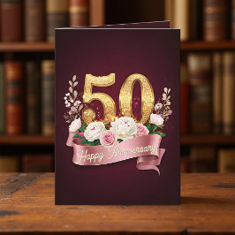 ブルゴーニュとバラフローラ結婚50周年 カード