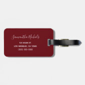ブルゴーニュとバラ金ゴールドグリッターガーリー署名 ラゲッジタグ (裏面横)
